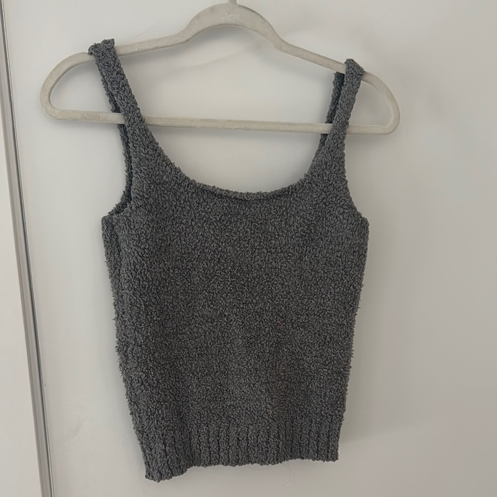 Gray Textured Women's Tank Top- skims